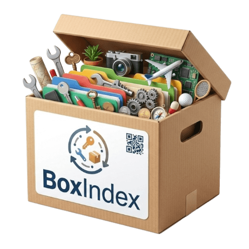 Eine BoxIndex-Kiste voller Alltagsgegenstände