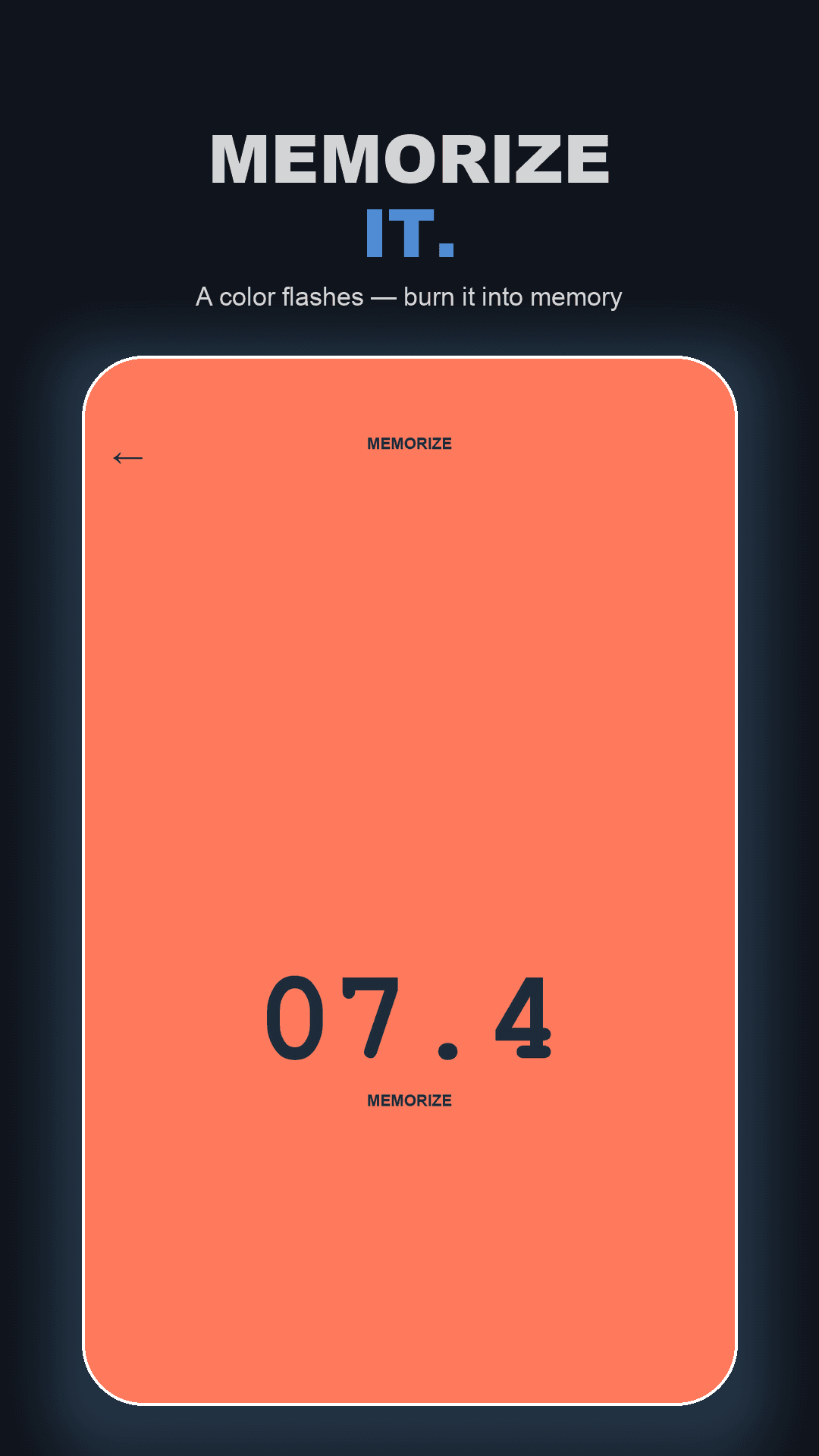 Match mode showing a target color to memorize